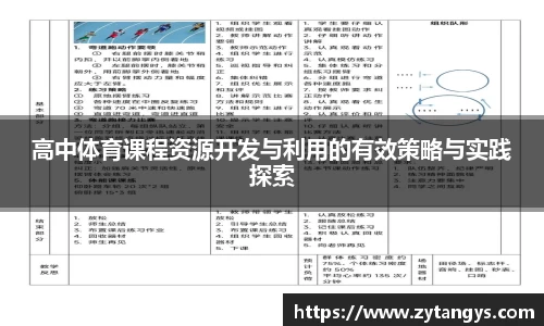 高中体育课程资源开发与利用的有效策略与实践探索